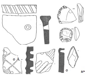 Керамика и кремниевые орудия со стоянки Черная Маза 13