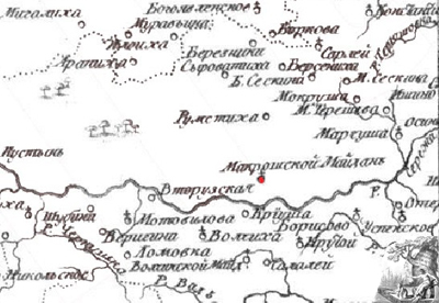 Макрашский Майдан на карте Нижегородского наместничества